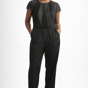 New York & Company Black Lace Jumpsuit